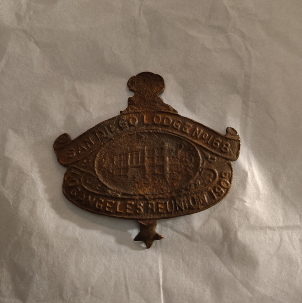 Antique 1909 San Diego Lodge Souvenir For The Los Angeles Reunion